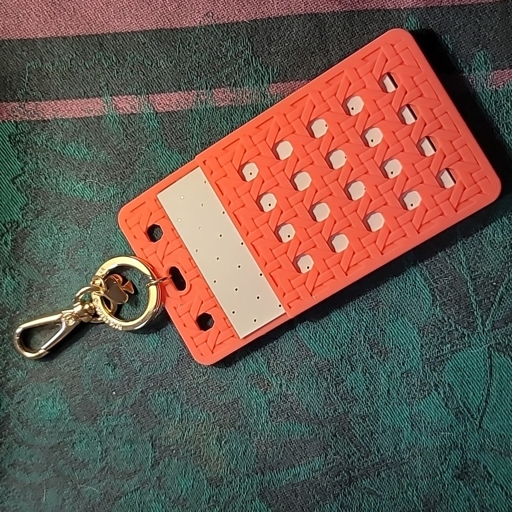 kate spade pink double sided badge holder, no lanyard